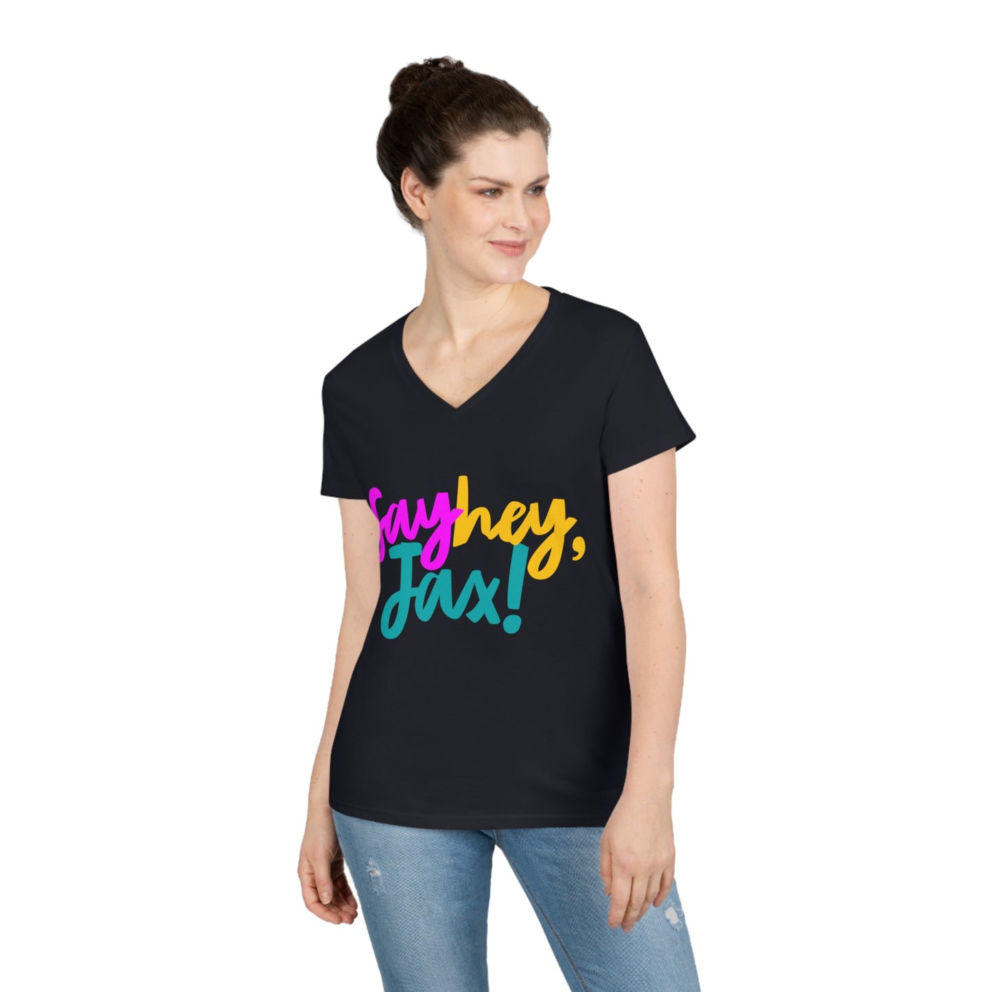 Say Hey Jax! Ladies' V-Neck T-Shirt