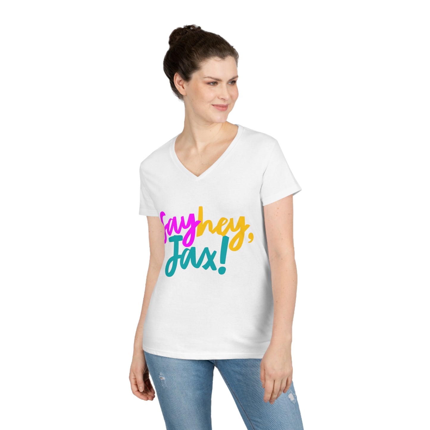 Say Hey Jax! Ladies' V-Neck T-Shirt